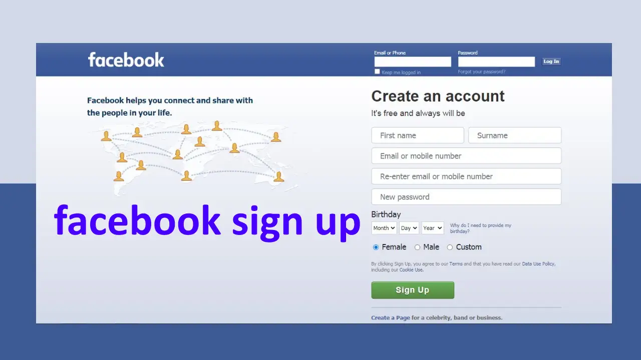 facebook sign up